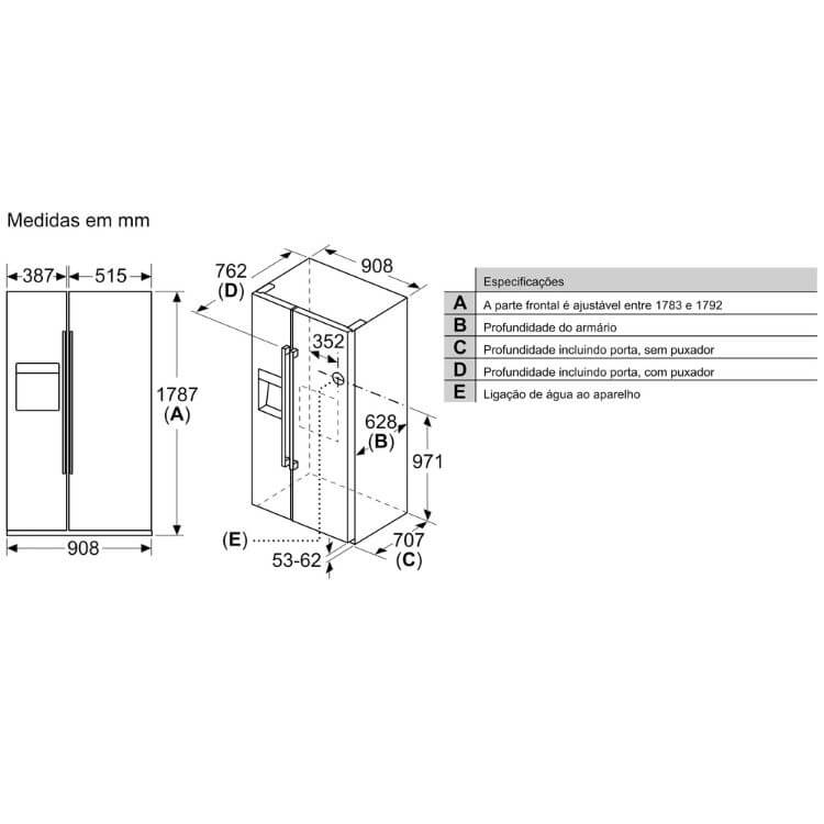 Frigorífico Americano Bosch Serie 6 KAD93AIDP 562L Inox