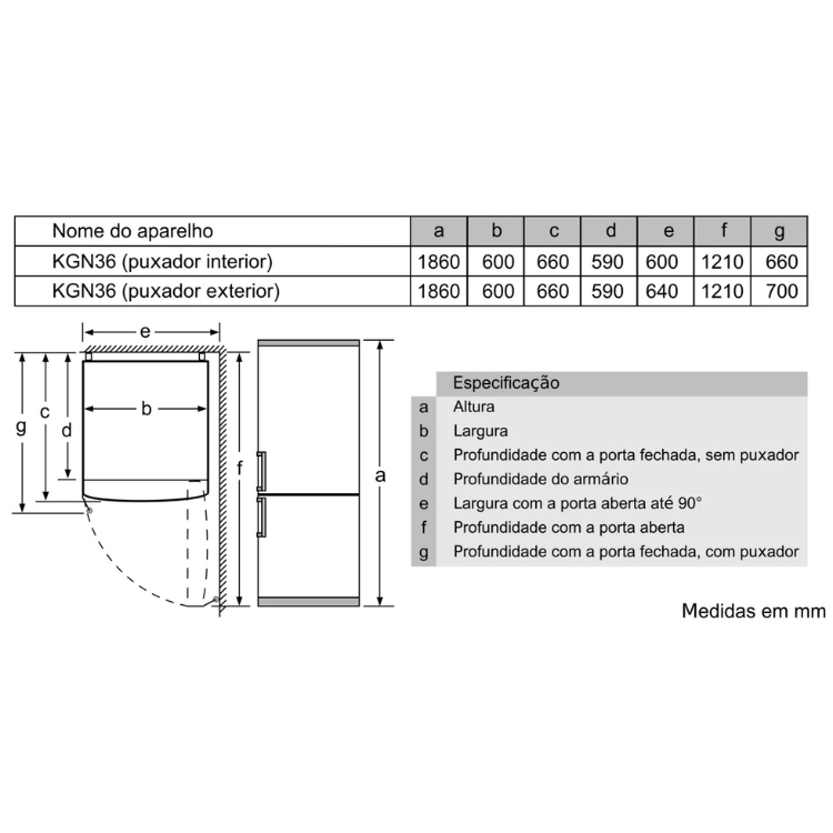 Frigorífico Combinado Bosch Serie 4 KGN36VIED 326L Inox
