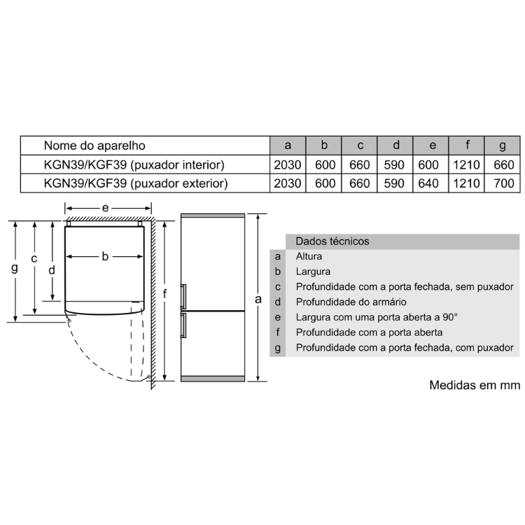 Frigorífico Combinado Bosch Serie 4 KGN39VWEB 368L Branco