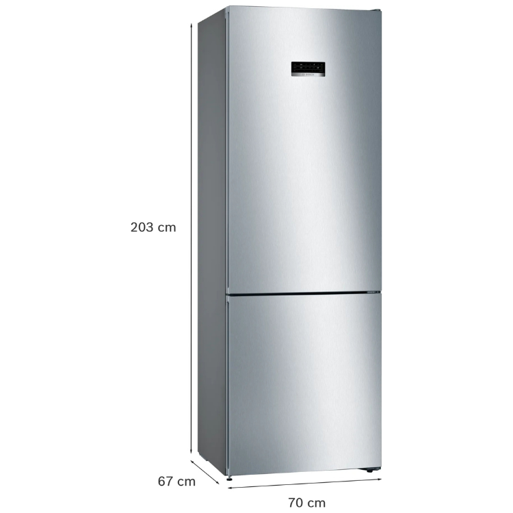 Bosch Serie 4 KGN493IDA inox fridge freezer, 203x70x67cm, silver finish.
