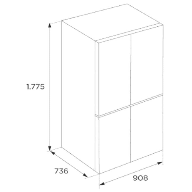 Frigorífico Americano Midea MDRM923CIE46M 706L Inox