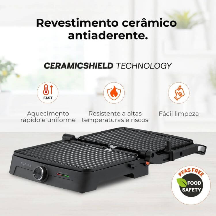 Grelhador Flama Placas HeatPro 4522FL 2000W