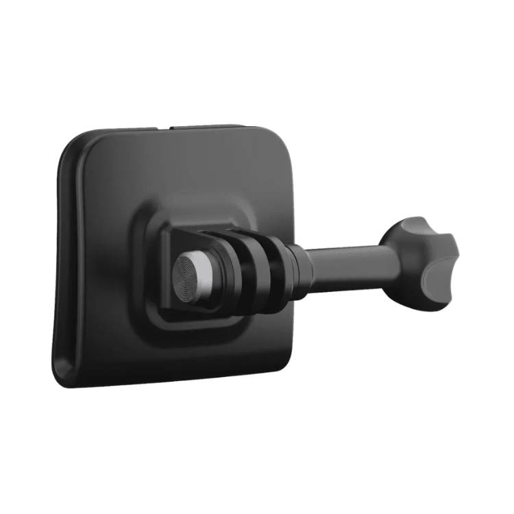 Black GoPro head mount 2.0 with adjustable arm and silver locking mechanism.