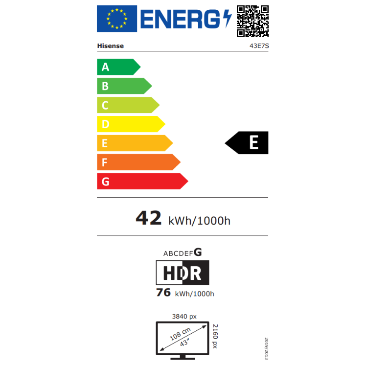 Televisão Hisense E7S (2026) Smart TV 4K QLED 43"