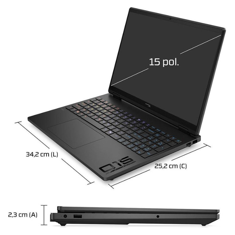 Portátil HP HyperX OMEN 15-gb0013npx 15.3" R5 16GB/512GB RTX5050 Preto s/ Sistema Operativo