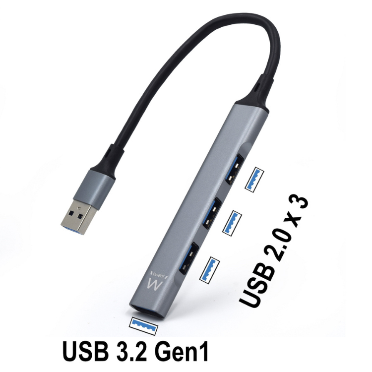 Hub Ewent USB Type-A para 4 x Portas USB