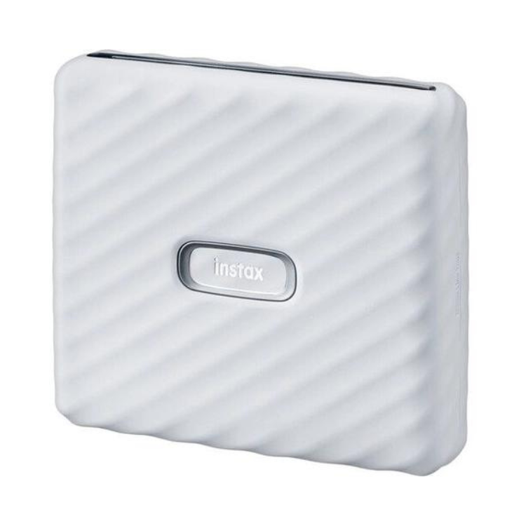Fujifilm Instax Link Wide printer, white, Instax logo centered.