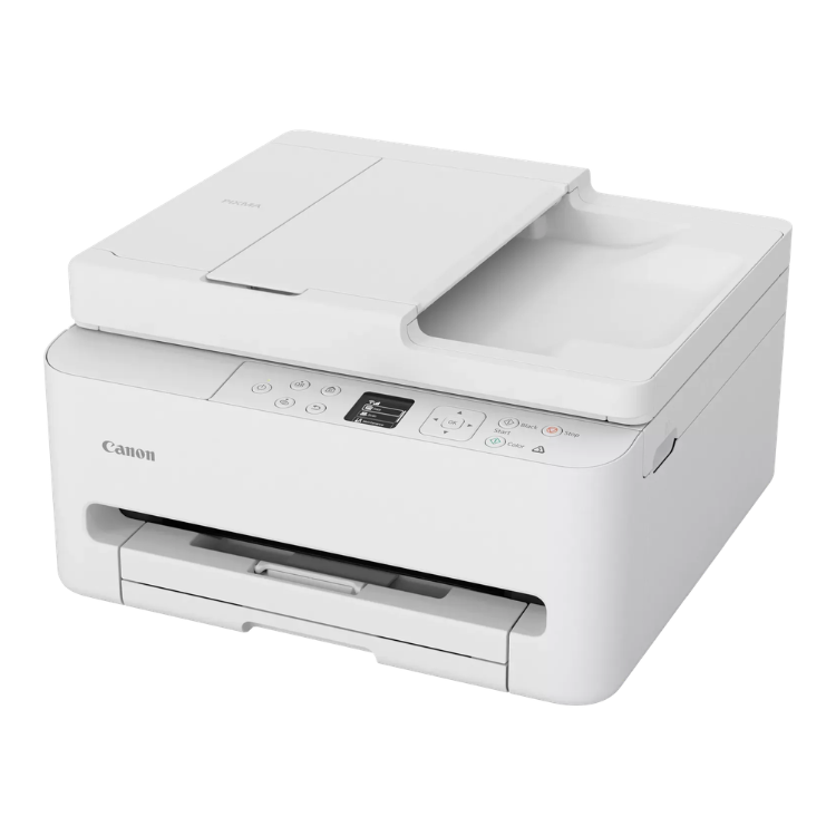 Canon Pixma TS7550i white inkjet multifunction printer.