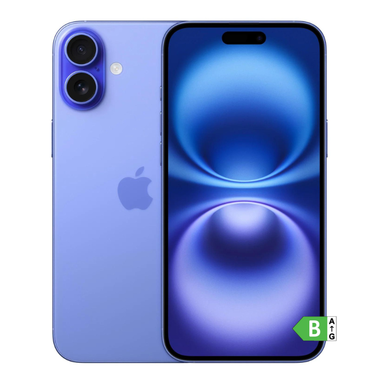 iPhone 16, ultramarino, 128GB, Apple, smartphone iOS com duas câmaras e ecrã.