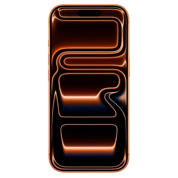 iPhone 17 Pro Max 512GB cor laranja, smartphone com ecrã OLED de 6,9 polegadas, processador A19 Pro, câmaras triplas de 48MP, bateria de 5124mAh.