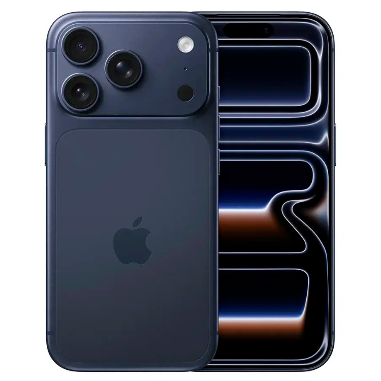 iPhone 17 Pro 512GB Azul, smartphone Apple com ecrã touchscreen, processador A17 Pro, câmaras triplas de 48MP, bateria de 4500mAh.