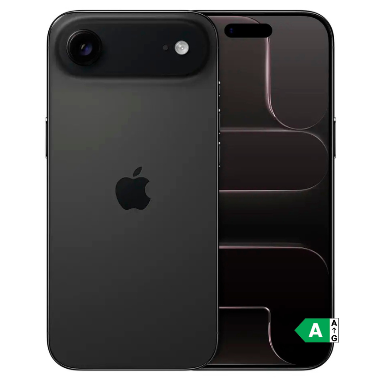 iPhone Apple Air 6.5 preto, 512GB, com câmera dupla e ecrã OLED.