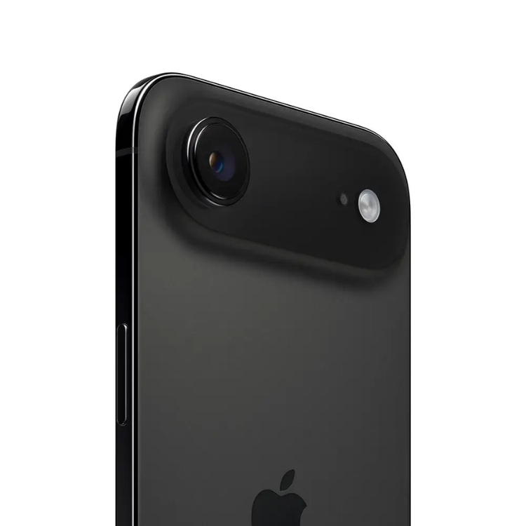 iPhone Air 256GB Preto, smartphone Apple com ecrã e processador não visíveis, câmara principal e flash LED.