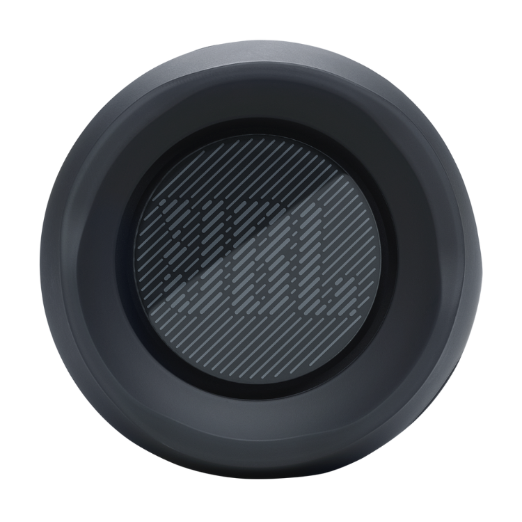Black JBL Flip Essential 2 portable Bluetooth speaker, round with textured grill.