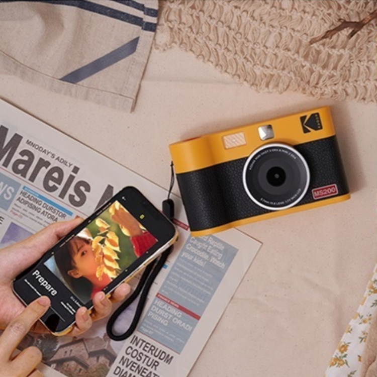 Máquina Fotográfica Kodak Mini Shot 2 Era MS200 Amarelo (60 Folhas + Acessórios)