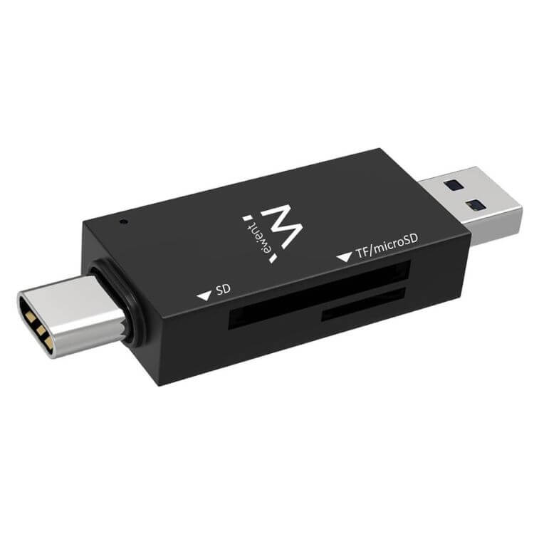 Leitor de Cartões Ewent EW1075 USB 3.1 Gen 1 USB-C/USB-A