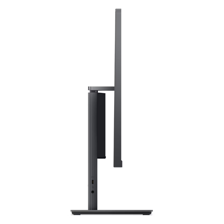 Computador all-in-one Lenovo IdeaCentre AIO 27ARR9, preto, com ecrã de 27 polegadas e suporte vertical.