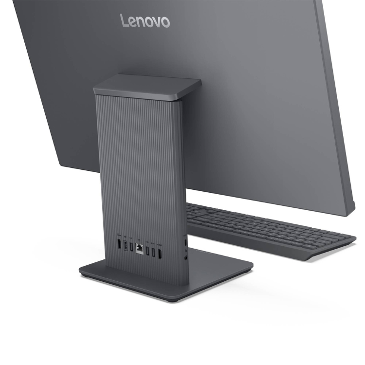 Computador all-in-one Lenovo IdeaCentre AIO 27ARR9, preto, com monitor de 27 polegadas e teclado.