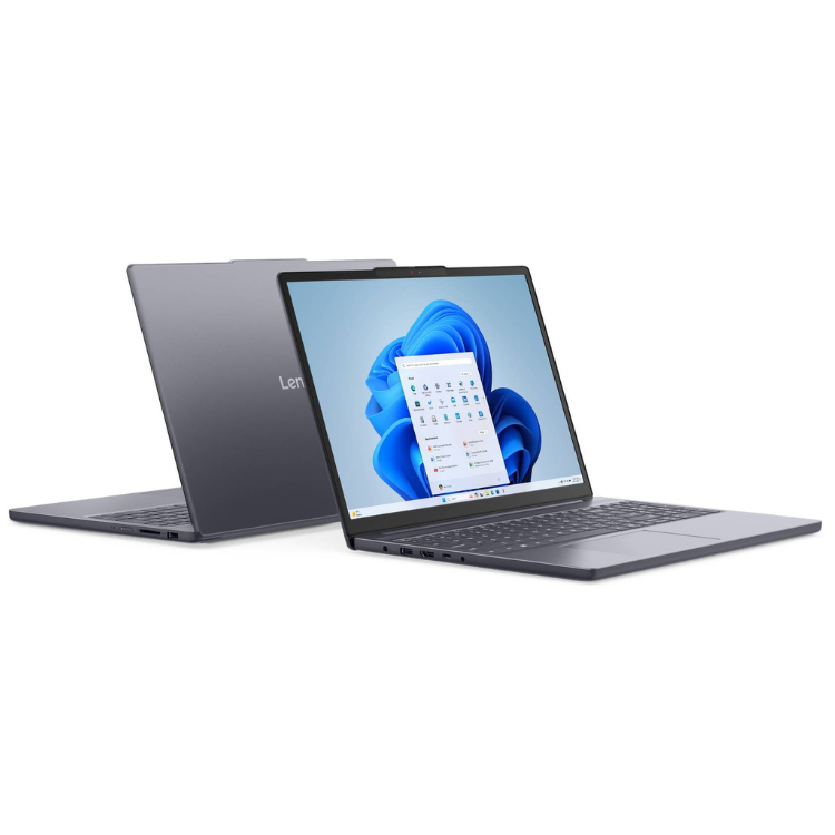 Portátil Lenovo IdeaPad Slim 3 14IRH10-699 cinzento, 14 polegadas, aberto e fechado.