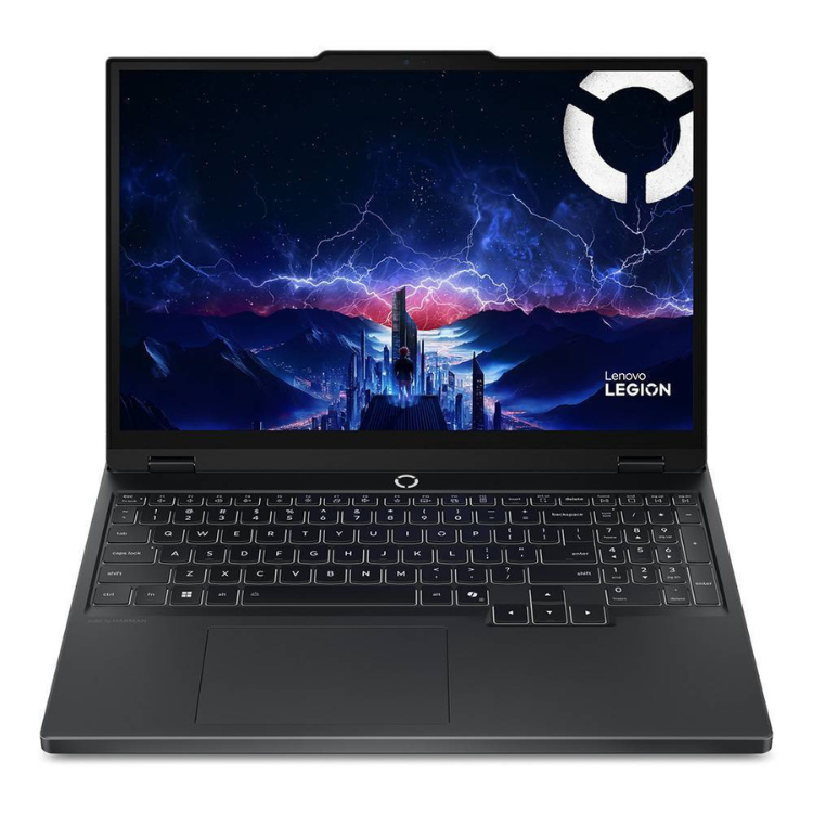 Black Lenovo Legion laptop, 15.1" screen, closed lid showing keyboard.
