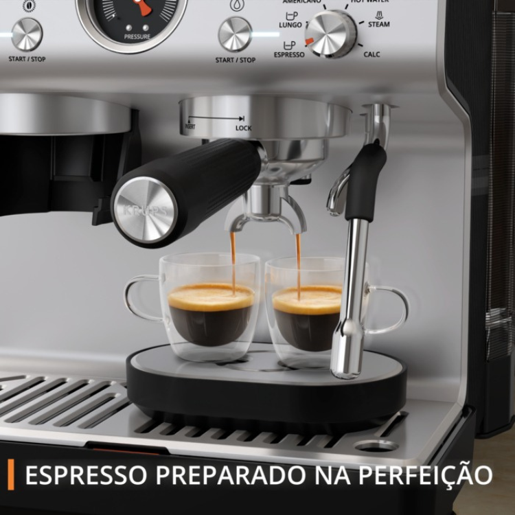 Máquina de Café Manual Krups Precision XP801T10 Inox
