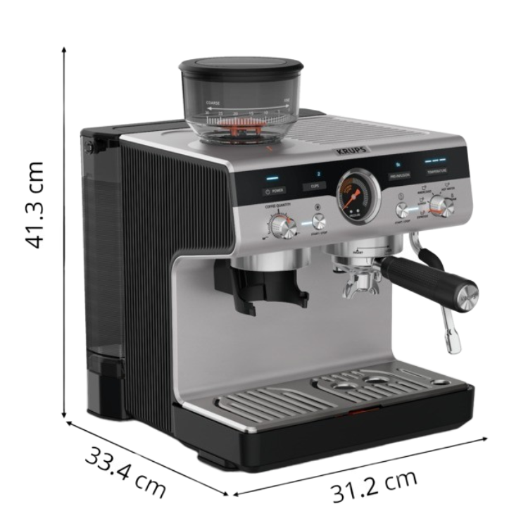 Máquina de Café Manual Krups Precision XP801T10 Inox