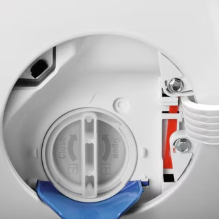 Máquina de lavar roupa AEG LFA6K8241C, 8Kg, 1200RPM, Classe A, Branco, detalhes do dispensário de detergente.
