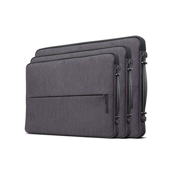 Estojo Lenovo Urban para portátil 14" cinzento com bolsos e fechos.