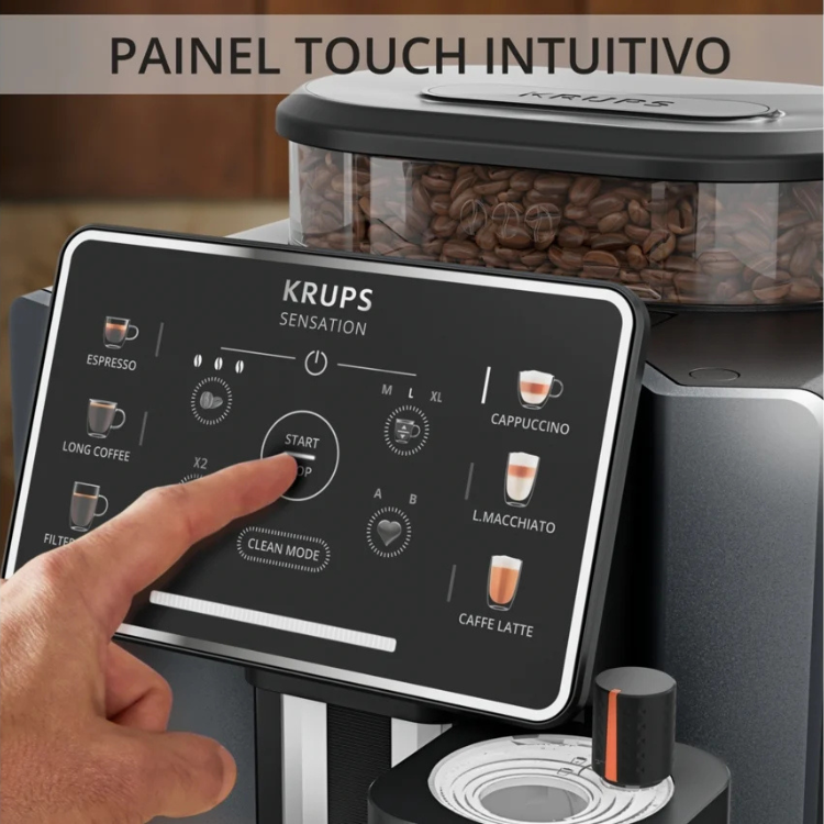 Máquina de Café Krups Automática Sensation Milk EA912910 Preto