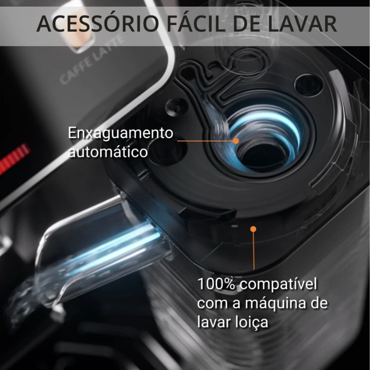 Máquina de Café Krups Automática Sensation Milk EA912910 Preto