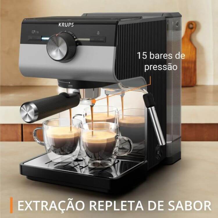 Máquina de Café Espresso Manual Krups XP384E10 Inox