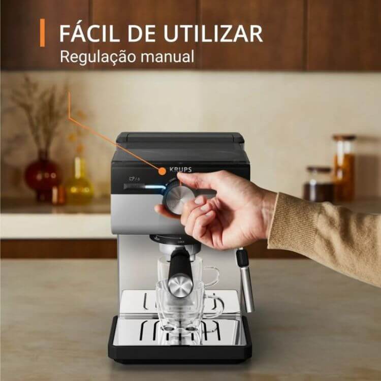 Máquina de Café Espresso Manual Krups XP384E10 Inox