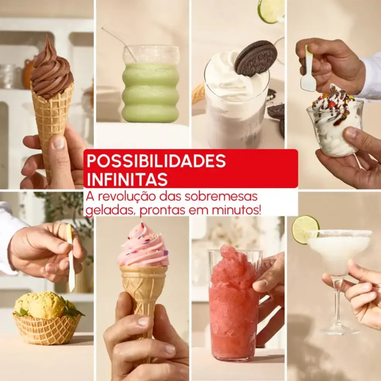 Máquina de Gelados Moulinex Freezi MJ803A 1,4L 200W