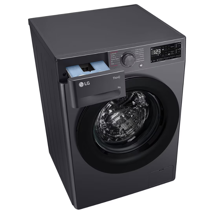 Máquina de Lavar Roupa LG F4WR359S6M 9Kg 1400RPM Classe A Preto