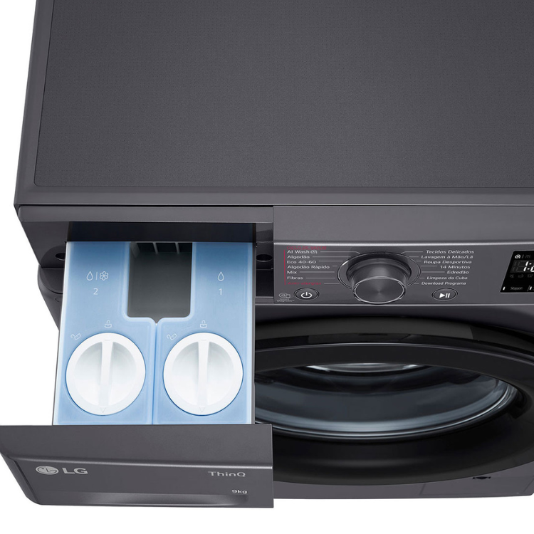 Máquina de Lavar Roupa LG F4WR359S6M 9Kg 1400RPM Classe A Preto