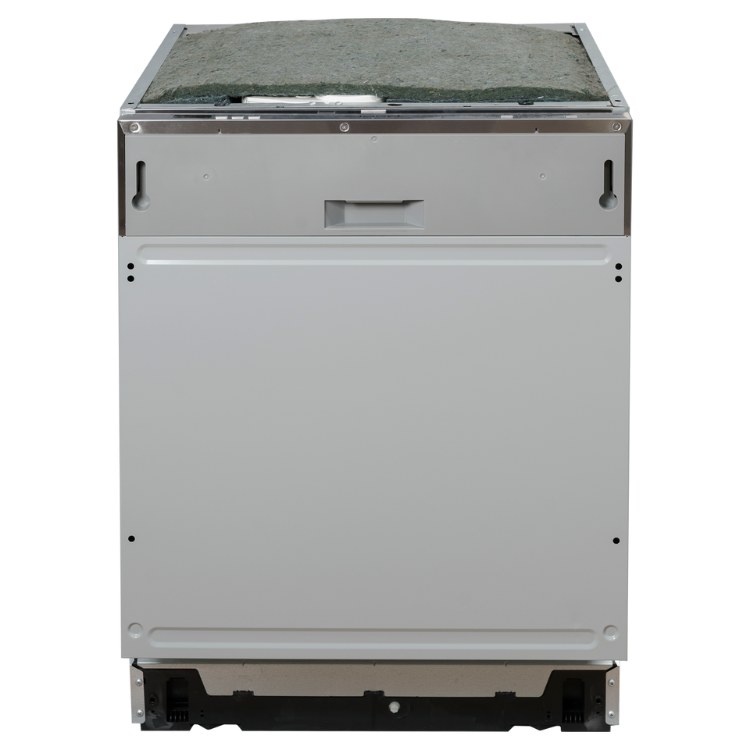 Jocel built-in dishwasher, 82cm height, grey finish, closed door.