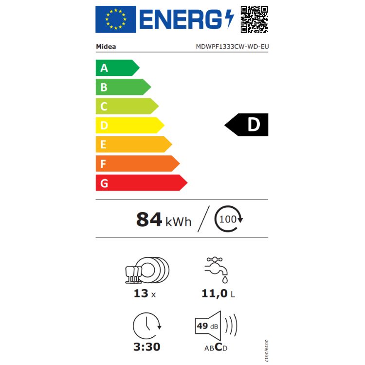 Máquina de Lavar Loiça Midea MDWPF1333CSS-WD 13 Conjuntos