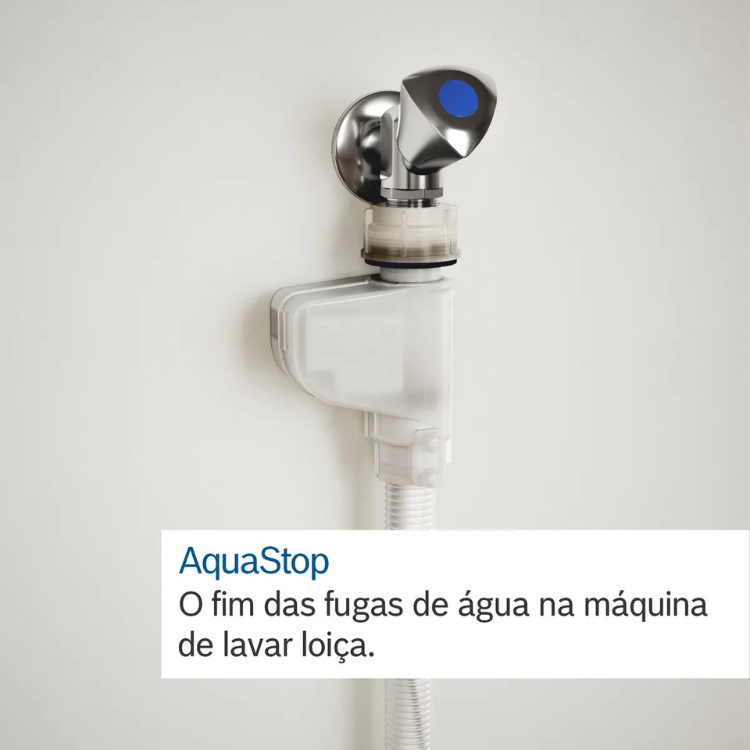 Bosch Serie 2 dishwasher water supply hose with AquaStop feature, silver and white.