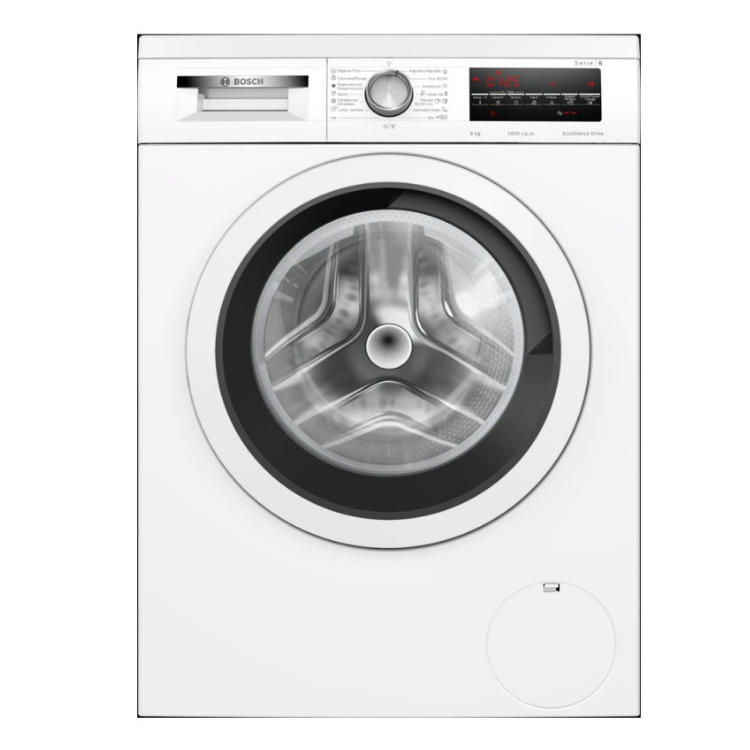 Máquina de lavar roupa Bosch Serie 6 WUU28T63ES, 8Kg, 1400RPM, Classe A, branca.