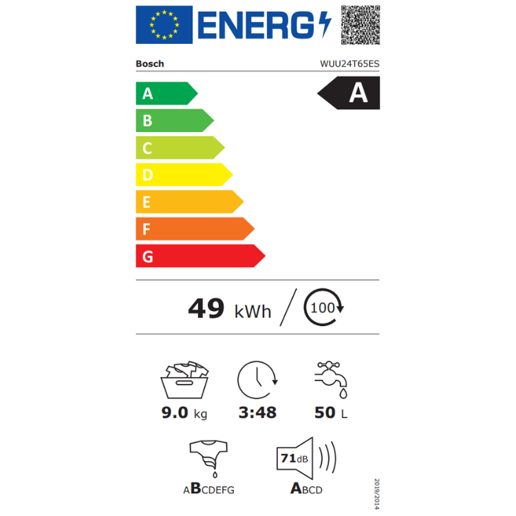 Máquina de Lavar Roupa Bosch Serie 6 WUU24T65ES 9Kg 1200RPM Classe A Branco