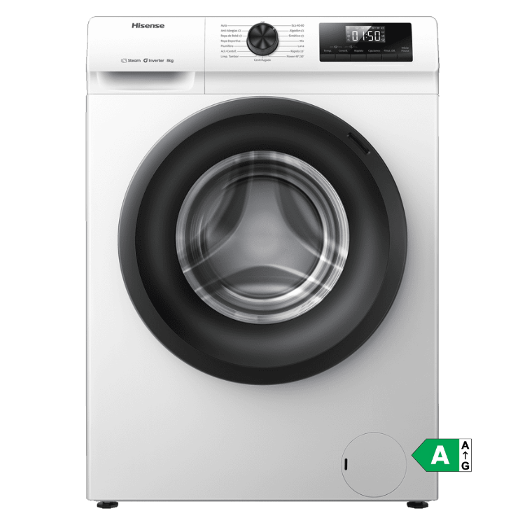 Máquina de Lavar Roupa Hisense WF1Q8041BW 8Kg 1400RPM Classe A Branco
