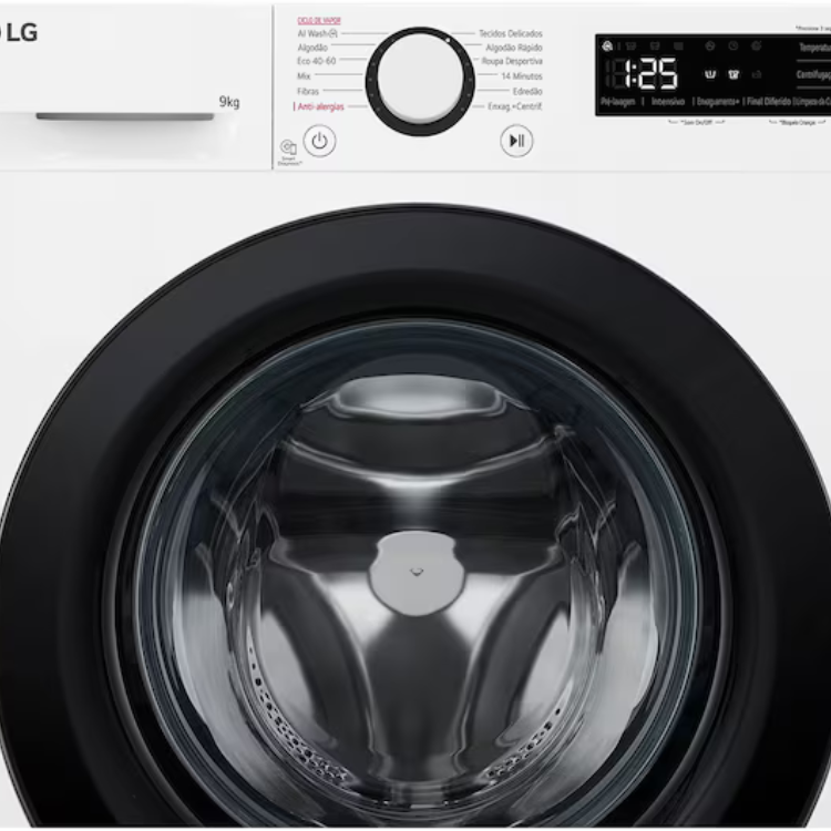 Máquina de Lavar Roupa LG F4WR6009A0W 9Kg 1400RPM Classe A Branco