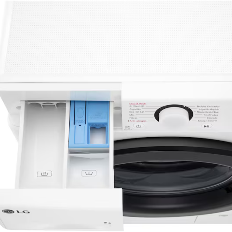 Máquina de Lavar Roupa LG F4WR6009A0W 9Kg 1400RPM Classe A Branco