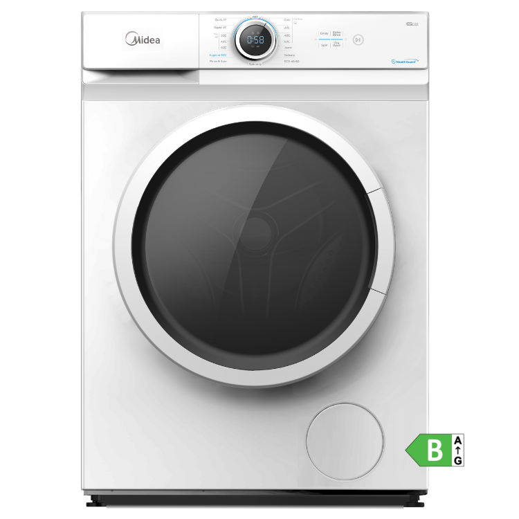 Máquina de Lavar Roupa Midea MF100W80B/1/W-ES 8Kg 1400RPM Classe B Branco