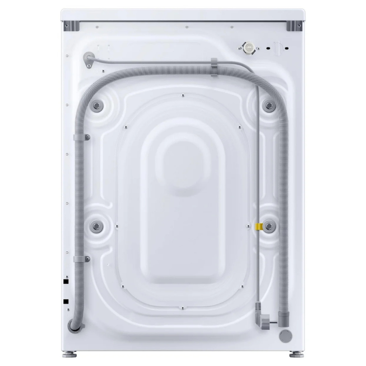 Máquina lavar roupa Samsung WW80FG3M05TWEC, vista traseira, branca, com tubos e componentes visíveis.