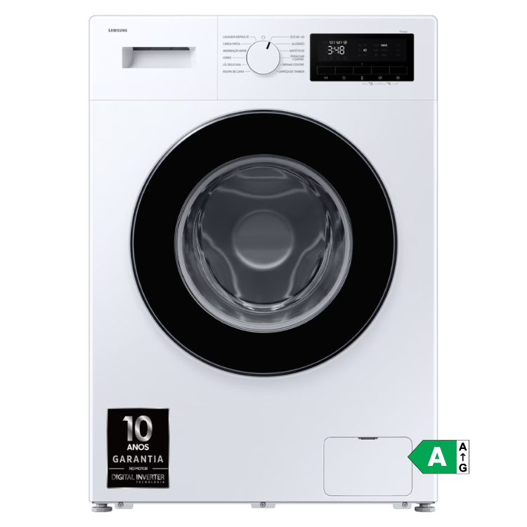 Máquina de Lavar Roupa Samsung WW90FG3M05AWEP 9Kg 1400RPM Classe A Branco