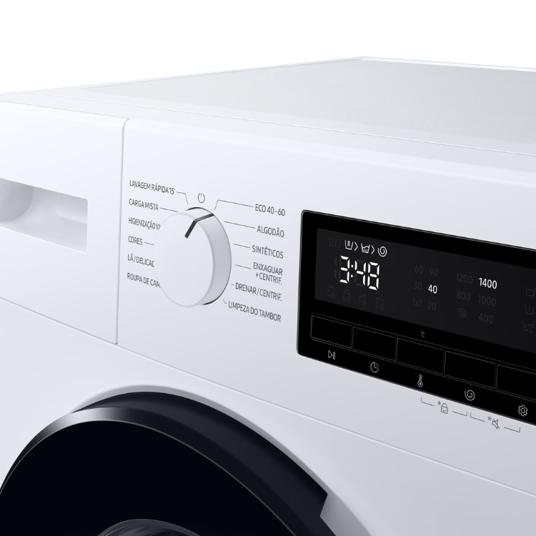 Máquina de Lavar Roupa Samsung WW90FG3M05AWEP 9Kg 1400RPM Classe A Branco