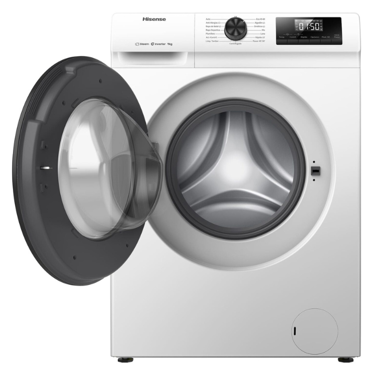 Máquina de Lavar Roupa Hisense WF1Q9041BW 9Kg 1400RPM Classe A Branco - Novo / Ligeiro Dano