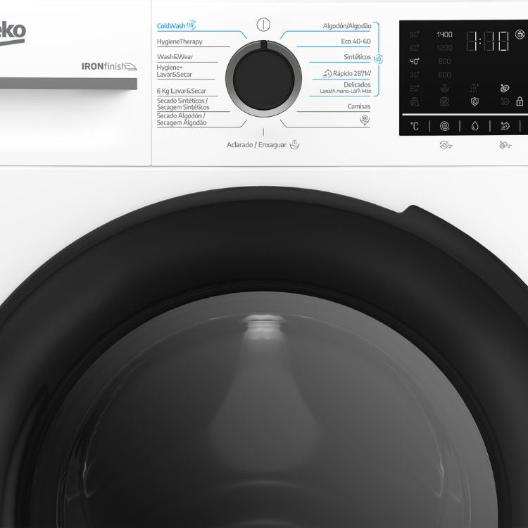 Máquina de Lavar e Secar Roupa Beko BM5DFT49437WB 9Kg/6Kg 1400RPM Classe D