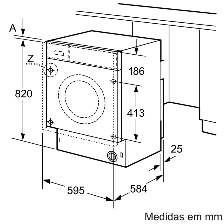 Máquina de Lavar e Secar Roupa de Encastre Siemens WK14D543ES 4Kg/7Kg 1400RPM Classe E Branco